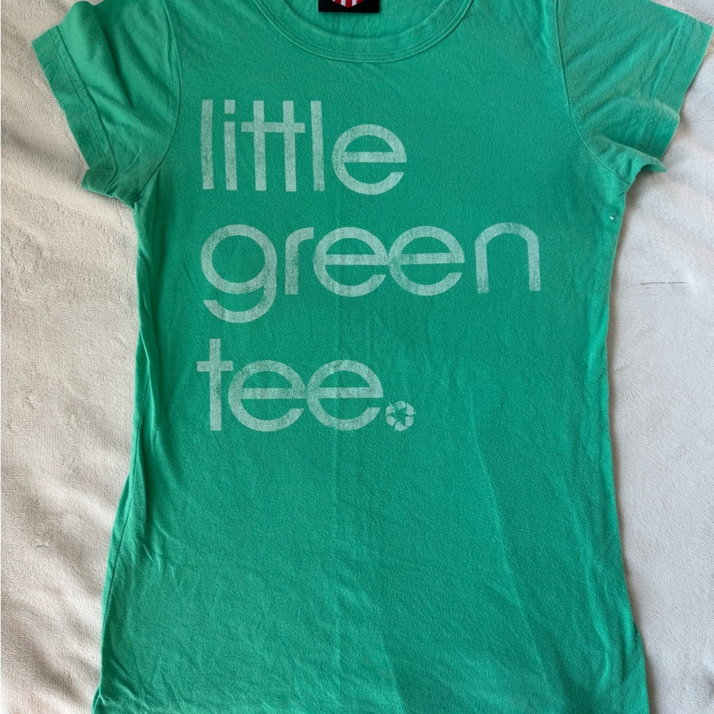 Junk Food Clothing Green Short Sleeve Tee with Modern Text